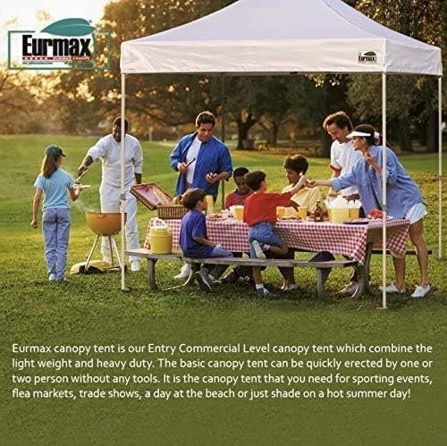 Eurmax USA 5'x5' Pop Up Canopy Tent Commercial Instant Canopies with Heavy Duty Roller Bag,Bonus 4 Sand Weights Bags (Red)