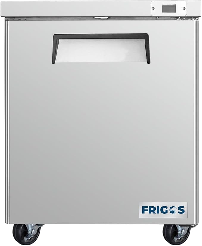 Frigos FG-UCFZ-29 29" 6.7 cu ft Commercial Undercounter Freezer Silver - ETL Certified Stainless Steel, LED Lighting - Perfect for Commercial Kitchens - Low Energy Freezer Included Liftgate