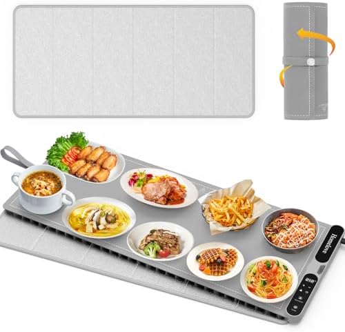 Homelove Warming Mat for Food - 7 Temps, 8H Timer, for Buffets Party Grey by Homelove
