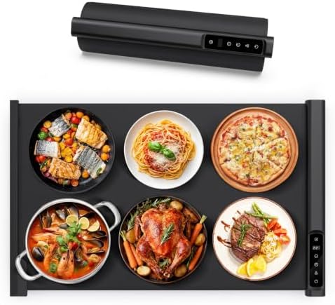 Single Panel Food Warming Mat - Extendable Design, 25"x16", Black by Unknown