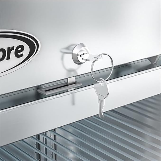 Pemberly Row Stainless Steel Upright Freezer with 3 Storage Shelves in Silver