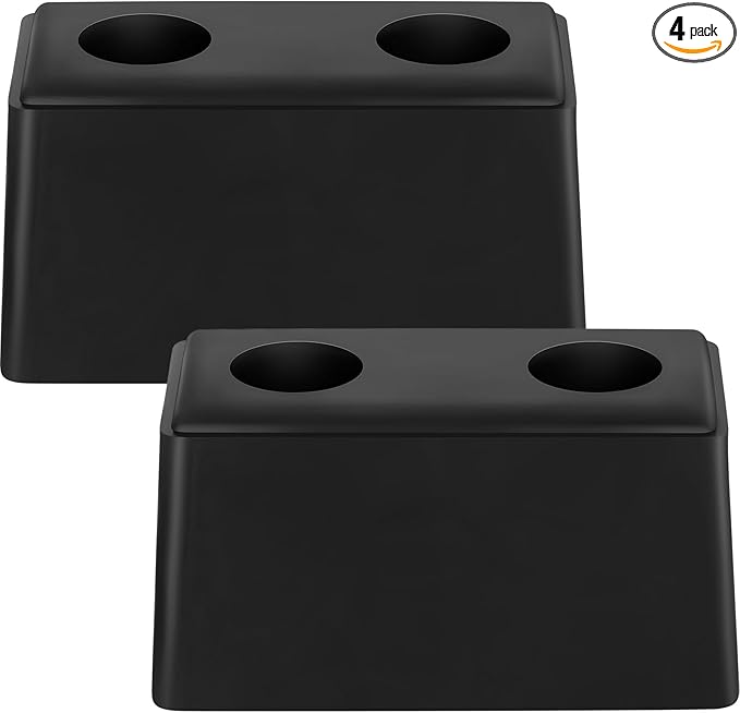 Flutesan 4 Pcs Rubber Bumper Pads 6 x 3 x 3.15 Inch Dock Bumpers Automotive Blocks Rubber Bump Stop Black Guards Dock Buffer for Truck and Trailer Protection, Equipment and Delivery Bays