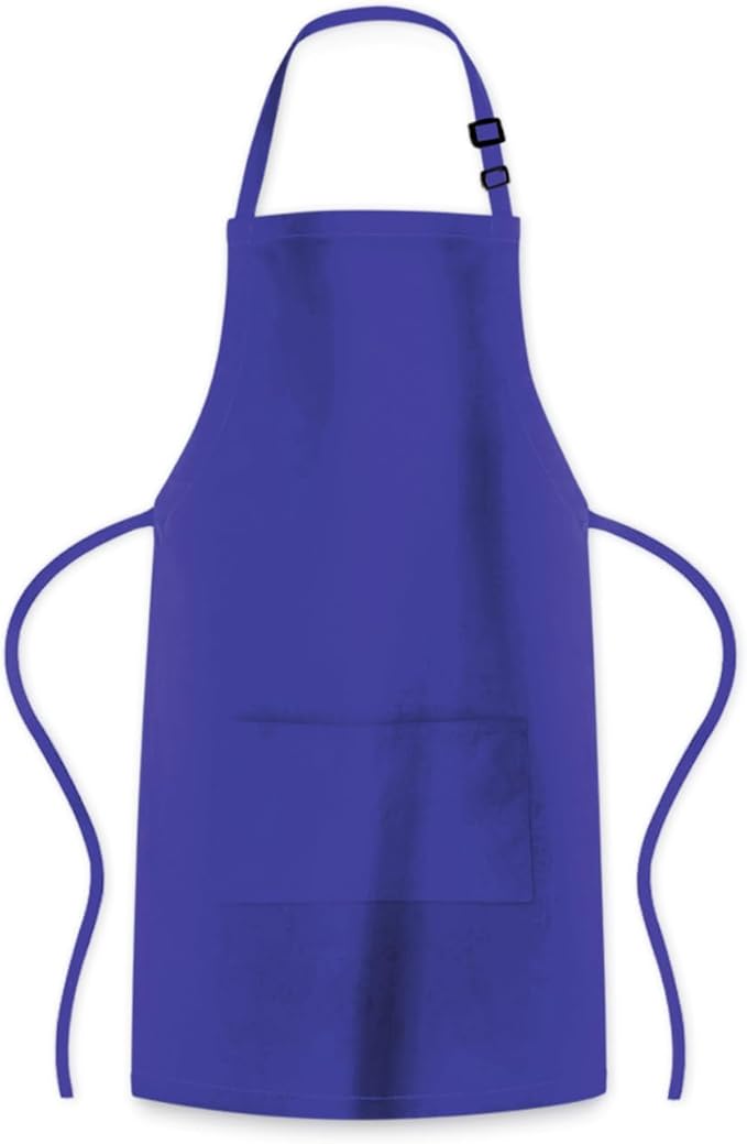 Adjustable Bib Apron 100% Polyester Kitchen Aprons Waterdrop Resistant Aprons with Adjustable Strap, Pockets & Long Ties