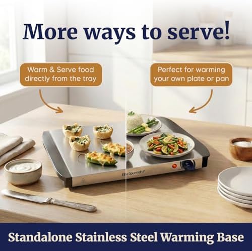 Elite Gourmet EWM-6122X Dual Buffet Server, 2 x 2.5 Qt, Stainless Steel - Image 5