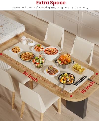 Extra Large Food Warming Mat, XXL 36"x16" Full-Surface Heating - Image 2