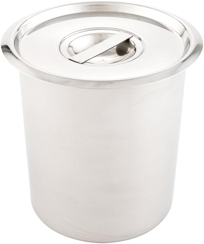 Restaurantware LID ONLY: Met Lux Lid For 3.5 Quart Bain Marie 1 Stainless Steel Lid For Bain Marie Pot - Built-In Handle Pot Sold Separately
