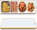 Warming Trays for Buffets Party, 32"x12", Tempered Glass Food Warmer, White by Aanuan