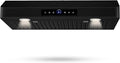 30 Inch Under Cabinet Range Hood,1200CFM Vent Hood with Powerful Suction,4-Speed Exhaust Fan,Stainless Steel Ducted Kitchen Hood Extractor with Led Lights,Smart Touch Panel,15S-E30BK