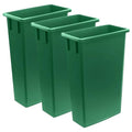 3 Pack 23 Gallon Waste Bin, Heavy-Duty Trash Can, Slim Rectangular Garbage Bin, Durable Waste Container, Recycling Bin, Plastic Wastebasket for Kitchen, Garage, Hotels, Restaurants, Office