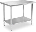 STABLEINK NSF Stainless Steel Table, 24 x 36 Inches Metal Prep & Work Table with Adjustable Undershelf, for Commercial Kitchen, Restaurant, Hotel and Garage，Stainless Steel prep Table Work Table
