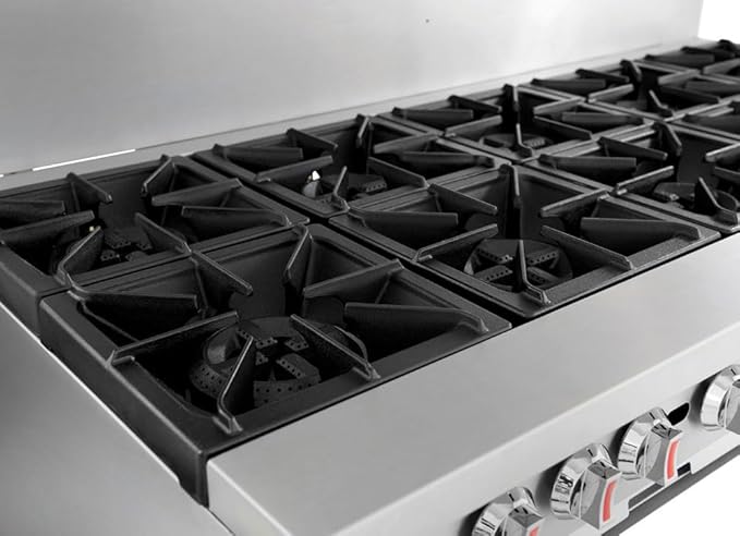 Kratos Commercial Gas Range and Oven - 10 Burners and 2 Full Sized Ovens, Gas Powered, 360,000 Total BTU Output, 60" W (29Y-045-NAT)