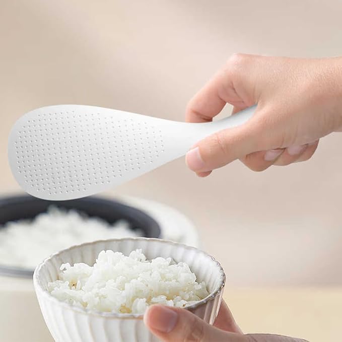 Tumbler Anti-Stick Plastic Rice Spoon,Creative Stand Up Non Stick Rice Spoon Scooper Spatula,Rice Cooker Practical Spoons Kitchen Utensils for Salads Mashed Potato