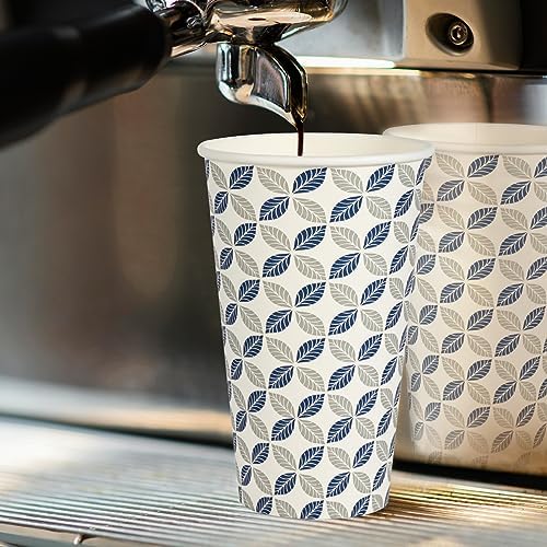 JOLLY CHEF 100 Pack 16 oz Disposable Printed Paper Drinking Cups with Lids，200 Pack Disposable Paper Napkins for Halloween, Wedding, Thanksgiving - Image 2