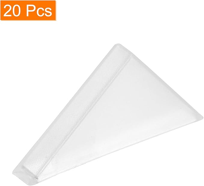 uxcell 20Pcs Plastic Corner Protectors 5x50mm Right Angle Shape Glass Corner Guards Cushion for Corner Protection of Glass, Mirror, Tile, White