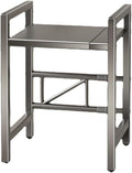 2-Tier Extendable Microwave Oven Rack with 8 Hooks, Adjustable Microwave/Toaster Shelf, Microwave Stand with Storage, Retractable Kitchen Countertop, for Kitchen Shelves Counter Top Organizer