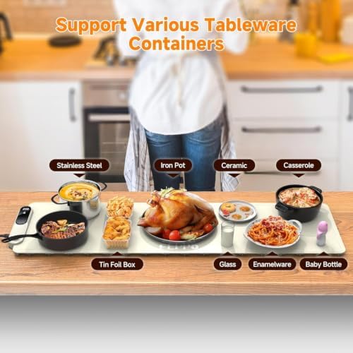 FEPPO Warming Mat for Food, Extra-Long Size 42"x12", Fast Full-Surface - Image 5