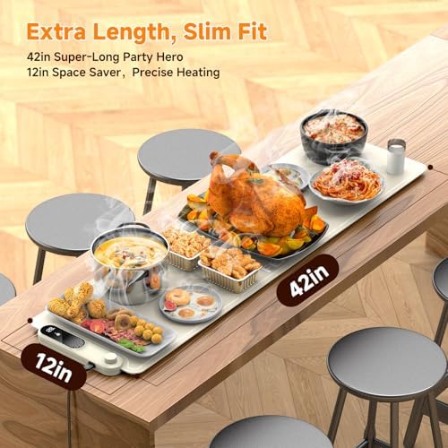 FEPPO Warming Mat for Food, Extra-Long Size 42"x12", Fast Full-Surface - Image 2