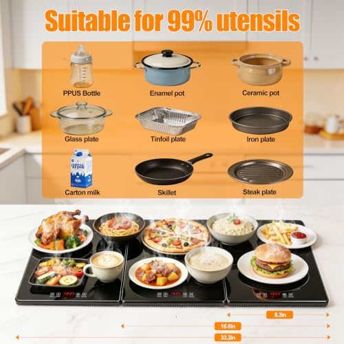 Electric Warming Tray，Food Warmers for Parties Buffet with Thermostat - Image 6