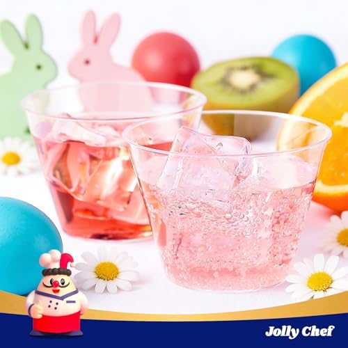 JOLLY CHEF 100 Pack 9 oz Clear Plastic Cups, Disposable Party Cups - Image 4