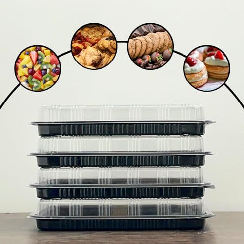 10 Pack Catering Trays with Lid – 18" Serving Trays with Lids - Reusable Serving Platter With Lid for Catering, Buffet, Picnics & Events – Party Trays With Lids (18x 12.20 x 2.95 inch) - Image 5