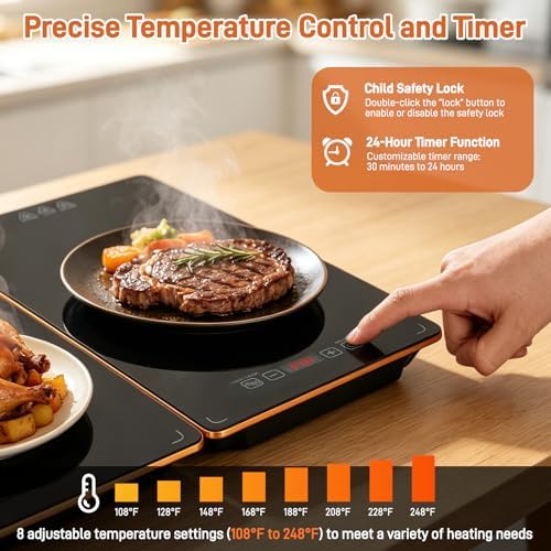 Electric Food Warming Tray, 5-in-1 Food Warmers for Parties Buffet - Image 3