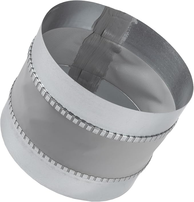 Vent Systems 8" Inch Flexible Vibration-Reducing Male Fit Duct Connector – Round Galvanized Steel Dryer Vent Hose Connector, Spiral Duct, Pipe Extender, HVAC Ventilation - Inline Duct Work Coupler