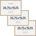 Homeforia 19.25x26.75 Puzzle Frame Wooden, High End Natural Oak 19.25 x 26.75 Picture Frames Light Wood without Mat, 26.75x19.25 Frame for Wall, 19.25by26.75 Frames, Tempered Glass, Wall Kit, Set of 3