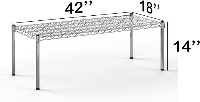 18''W x 42''L x 14''H Chrome Plated Wire Dunnage Rack | Off The Floor Storage
