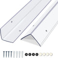 Clear Screws Installation Wall Corner Protectors, Thickened L-Shaped Furniture Edge Shields & Guards for Sharp Wall, Door Frame, Table (4pcs x 39.4''L x 1.97''W)