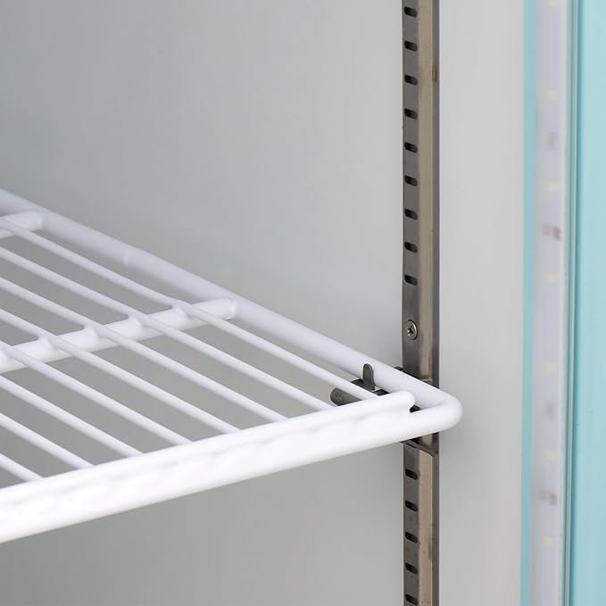 Kratos Commercial Display Freezer, 27" Wide One Glass Door Merchandising Freezer, Black, Mobile, 13 Cubic Ft, LED Lighting, 115V (67K-216)