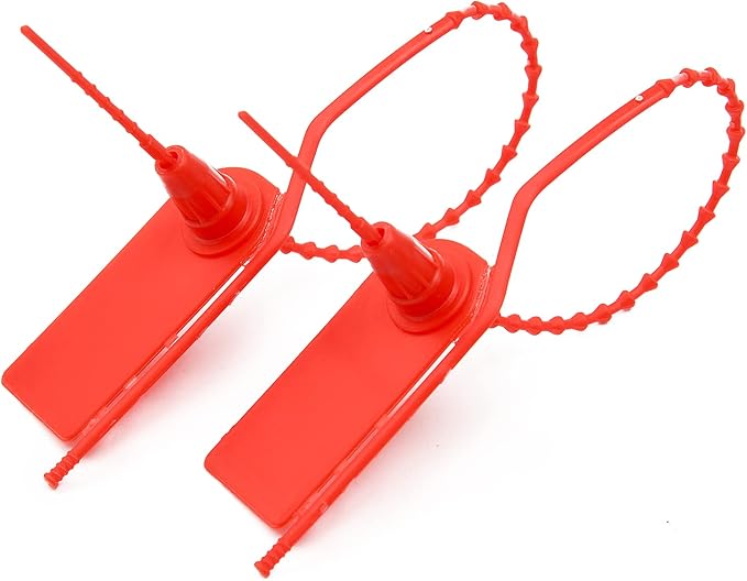 1000 PCS Plastic Tamper Seals Pull Tight Security Seals Tags Breakaway Seals Numbered Zip Ties Disposable Self-Locking Ties for Fire Extinguisher, Tear Off Type, 210mm Length