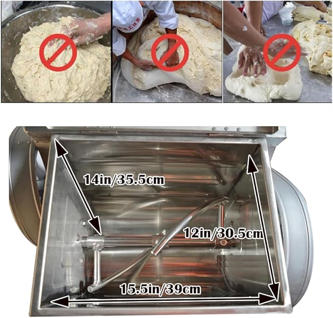 INTBUYING Electric Dough Mixer Commercial 30QT Stand Mixer Flour Pizza Mixing Machine Stainless Steel Dough Blender Kneading Machine Twisted Dragon-shaped Blade 15.5x12x14in Bowl