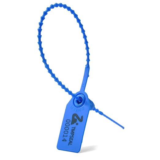 Blue Plastic Tamper Seals, Zip Ties Numbered for Fire Extinguishers Pull Tite Security Tags Disposable Self-Locking Safety Ties 250mm Length (500)
