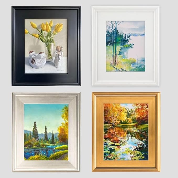 Creative Mark Plein Air Style Frame, Hand Leafed Gold, 10x10-2.75" Wide Moulding with 1/2" Rabbet Depth, Open Back W/O Glazing, Museum Quality, For Art Panels, Stretched Canvas, Pictures & More