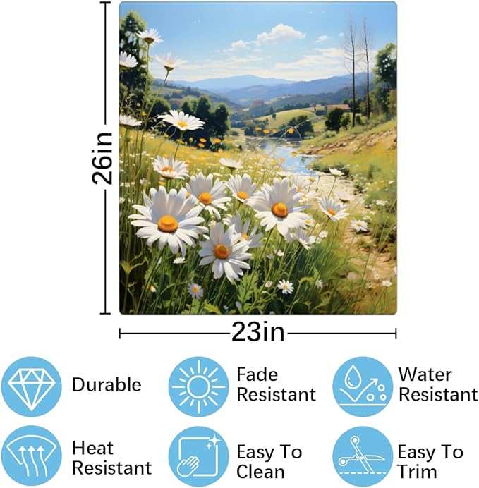 Spring Daisies Dishwasher Magnet Cover for Front Dishwasher Door Cover Panel Decals Home Cabinet Decals Kitchen Appliance Decor for Kitchen Farmhouse Home Decor, Kitchen Idea 23" x 26"
