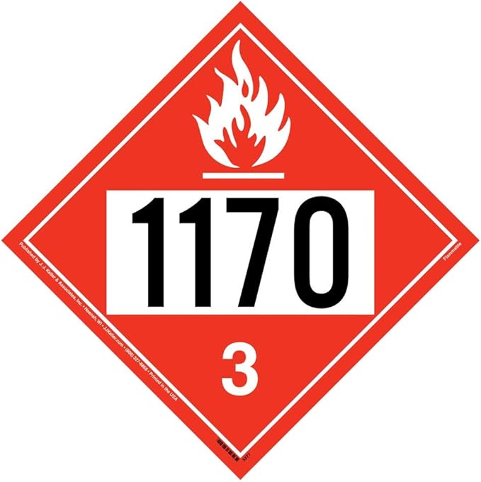 1170 Placard, Class 3 Flammable Liquid 25 Pack, 10.75" x 10.75" Polycoated Tagboard for Temporary Applications, DOT Hazmat Compliant, J. J. Keller & Associates, Inc.