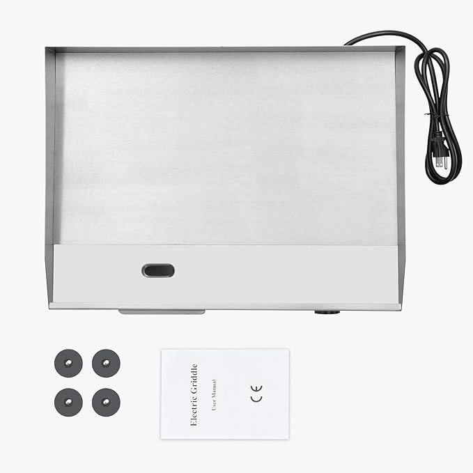 Electric Griddle, Electric Countertop Flat Top Griddle, 110V 3000W Stainless Steel Non-Stick Flat Top Grill, 122-572℉ Adjustable Temp Control for Restaurant Kitchen BBQ Pancake