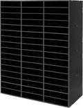 Literature Organizer,Desktop File Sorter Mail Center,Paper Storage Cabinet with 48 Slots Compartments,Suitable for Home School Office (48 Slots Black)