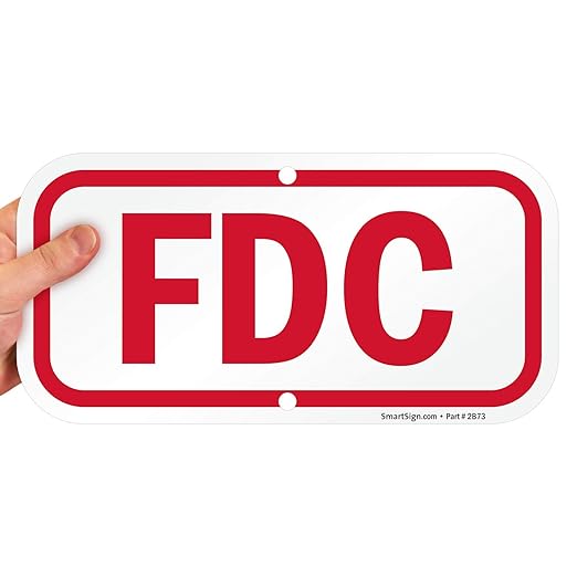 SmartSign - K-7262-AL-06x12 "FDC" Sign | 6" x 12" Aluminum