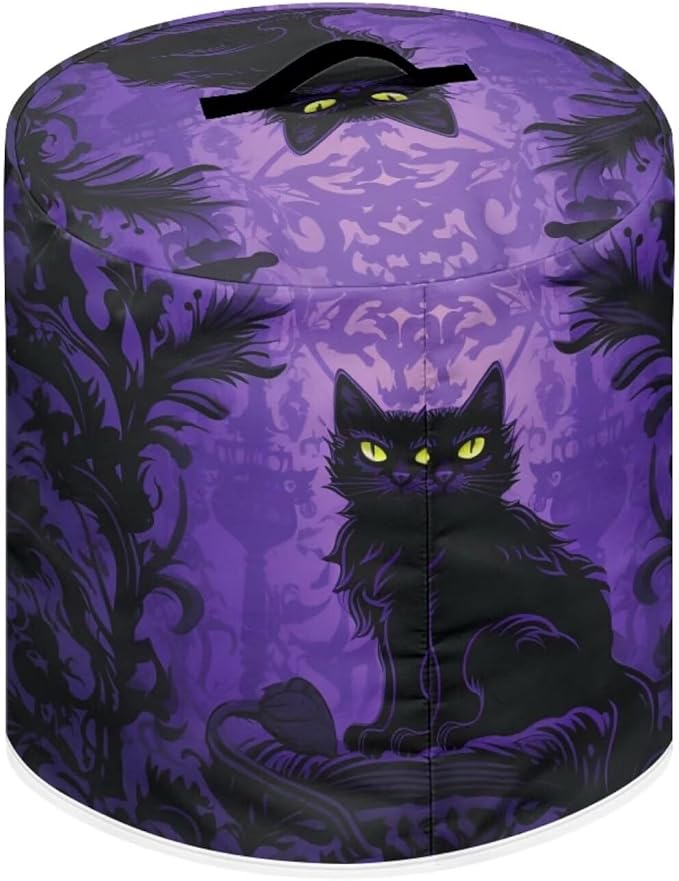 TODIYADDU Halloween Gothic Cat Dust Cover for Electric Pressure Cooker & Air Fryer - Waterproof, Portable, Instant Pot 3 Quart Pressure Cooker Cover - Gifts