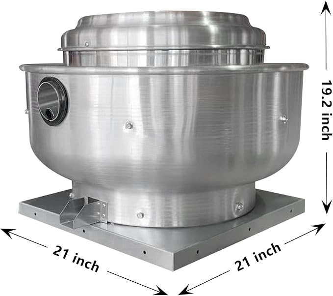 Restaurant Hood Grease Rated Exhaust Fan- Food Truck High Speed Direct Drive Centrifugal Upblast Exhaust Fan 0.25HP 110 Volt Single Phase Motor 1500-1700 CFM