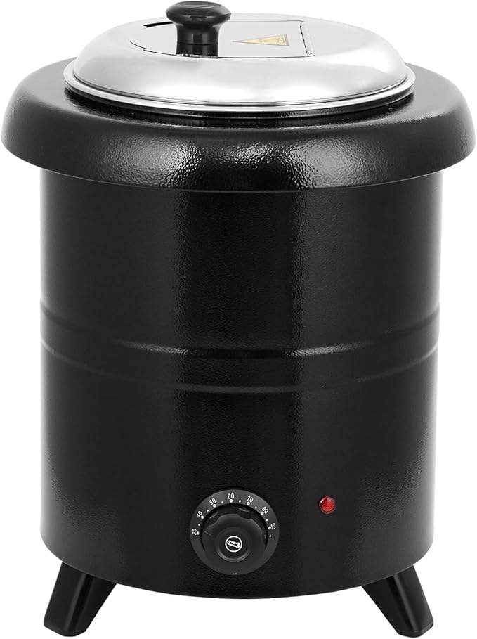 10.5QT Commercial Grade Soup Warmer Kettle with Hinged Swing Lid and Detachable Stainless Steel Insert Pot, Electric Soup Pot for Restaurants, Catering, Buffet, Party, Big Family
