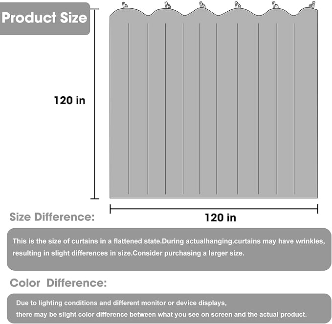 Room Divider Blackout Curtain Track Curtains Wall Dividers Panels Screen for Living Rooms Bedroom Office Privacy Partition Separation, W120 × L120 Inch,1 Panel, Black