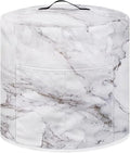 Air Fryer Dust Cover Compatible with 3 Quart Insulated Kitchen Appliance Cover with Top Handle and Front Pockets for Women Gift, White Marble