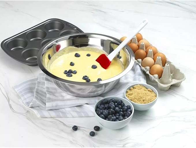 Stainless Steel 3 QT Mixing Bowl | Home & Commercial Quality | Flat Bottom | Cooking, Baking, Meal Prep [1PK]