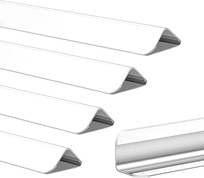 1x1x48 Inches 304 Stainless Steel White Wall Corner Guards (5-Pack) Heavy Duty Rounded Corner Protector, Smooth Folded Edge Design for Wall Protection Stainless Steel Slab