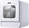 AIRMSEN Narrow Countertop Dishwasher with 5L Water Tank, Portable Dishwasher with 14.6" Narrow & 20.1" Deep Design, 9 Programs, 24H Delay Start & 360° Dual Spray, No Hookup Needed, C01, White