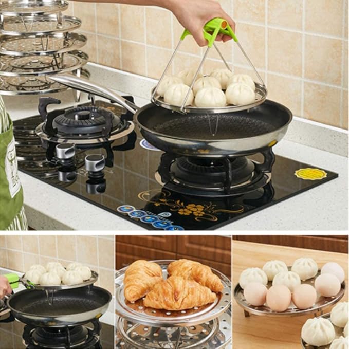 Steaming Rack Household Stainless Steel Cooking Ware Thickened Steaming Rack Stand (6in)
