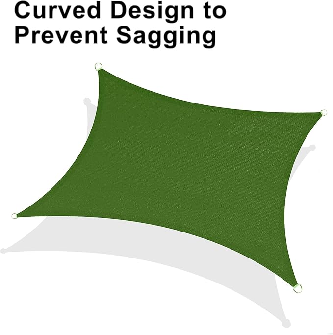 LOVE STORY Custom Size 7' x 13' Piquant Green Sun Shade Sail Canopy Commercial Rectangle Sail Shade Fabric for Patio Garden Backyard Pool (Customized)