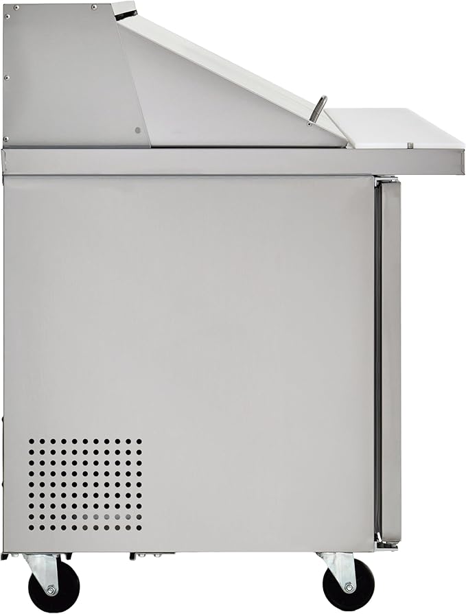 Kratos Commercial Refrigerator, Mega Top Sandwich/Salad Prep Table, 48" Wide Stainless Steel Refrigerated Prep Table with 18 Food Pan Capacity (67K-035)